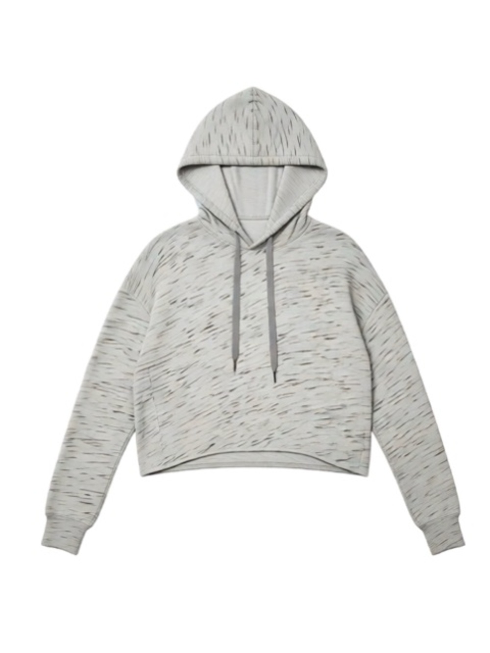 Abercrombie & Fitch Light Gray Space-Dye Cropped Hoodie